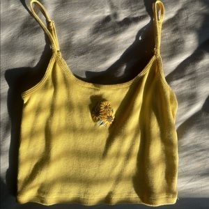 BRAND NEW yellow sunflower Hollister crop top